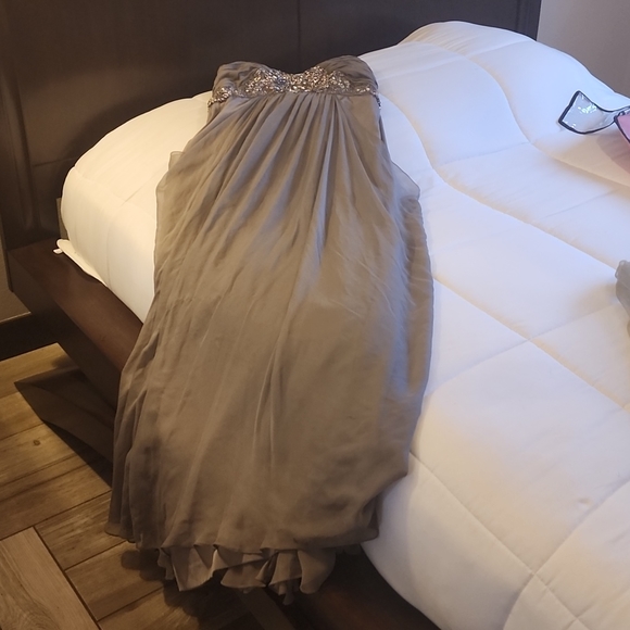 Grey Marchesa Beaded Gown - Picture 2 of 9